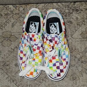 Vans Comfy Cush Checkerboard Rainbow Canvas Sneakers
